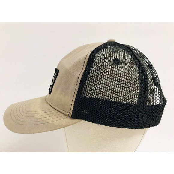 Life Is Good Keep It Simple Patch Gray Black Mesh Distressed Snapback Hat - Picture 5 of 8